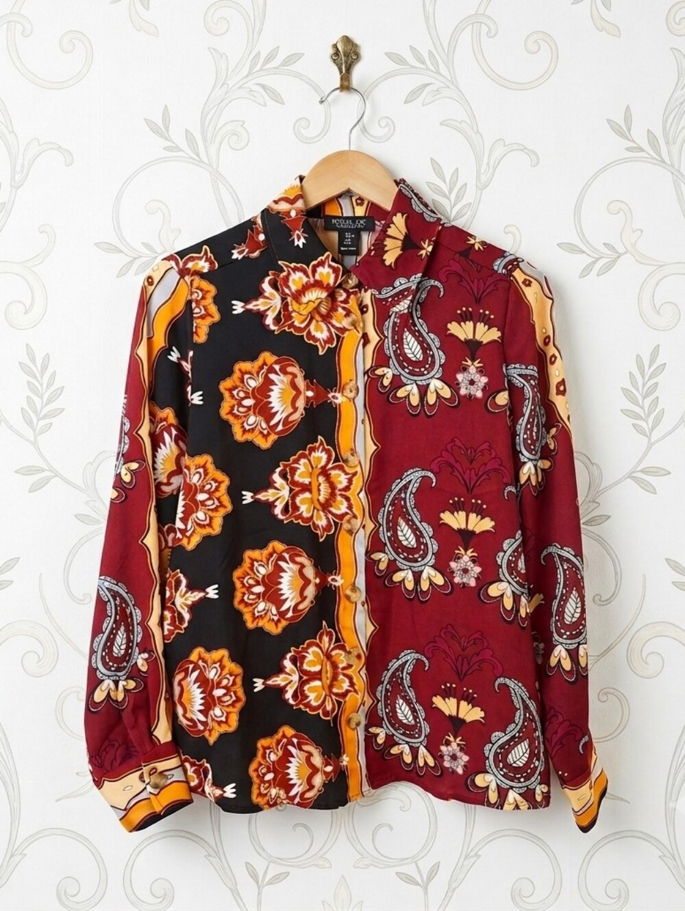 Rachel Zoe Bohemian Paisley Floral Print Blouse Size Medium
